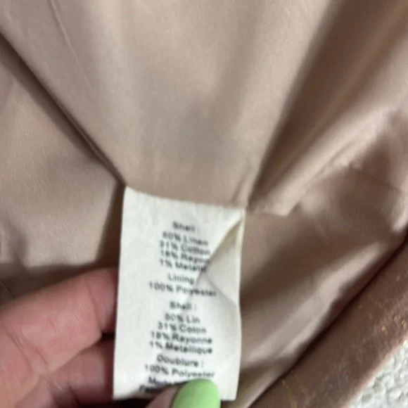 L'agence Inez Linen Blend Crop Blazer-Pink-Size 6-Linen Blend - Picture 6 of 8